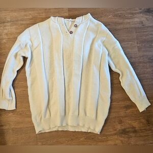 Cream Knit Sweater with Button Detail